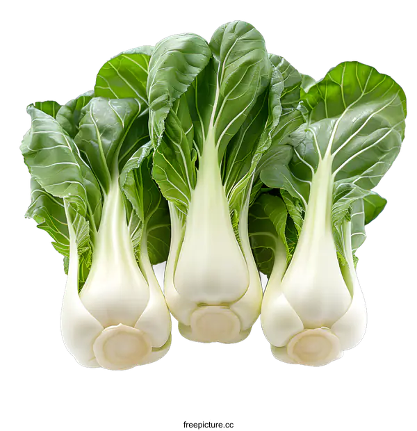[Transparent Background PNG]Three White Bok Choy
