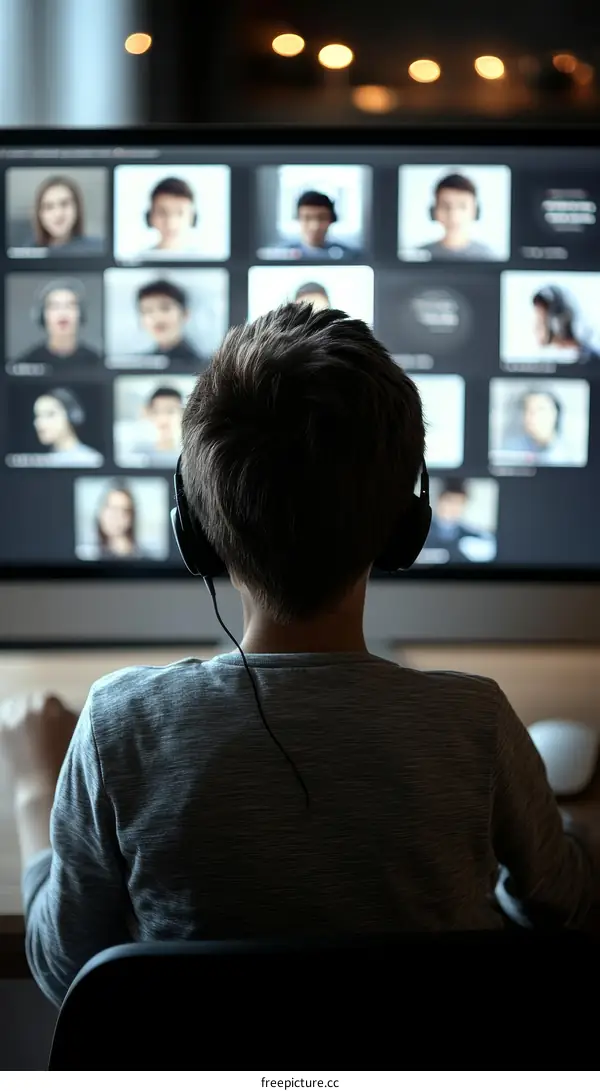 Online Video Conference of Children in a Home