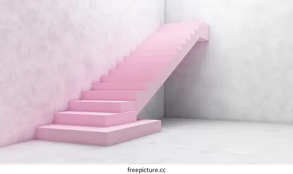 Pink Stairs Interior Design Illustration