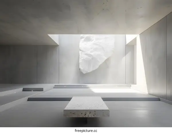 Modern Minimalist Concrete Architecture Design With Skylight