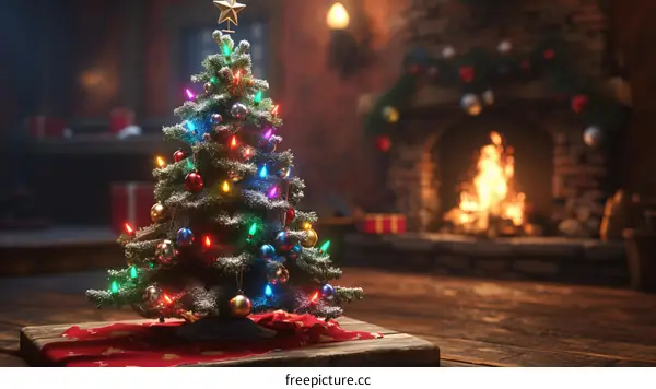 Christmas tree with fireplace