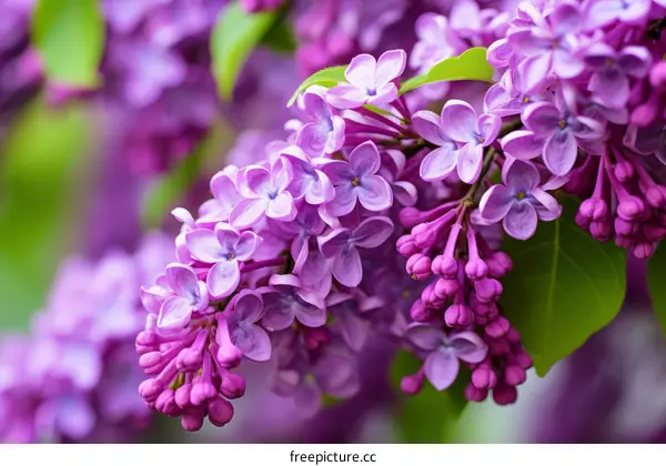 A beautiful close-up image of purple lilacs