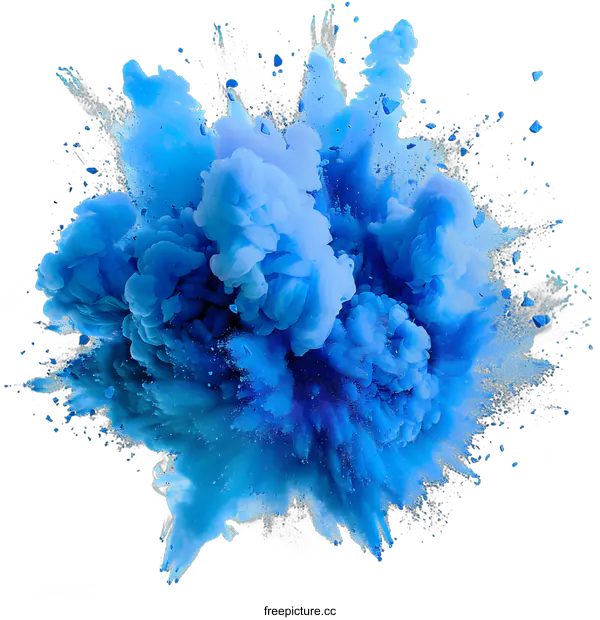 [Transparent Background PNG]Blue powder explosion