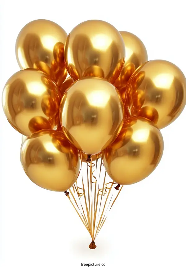Golden Metallic Balloons Festive Decoration
