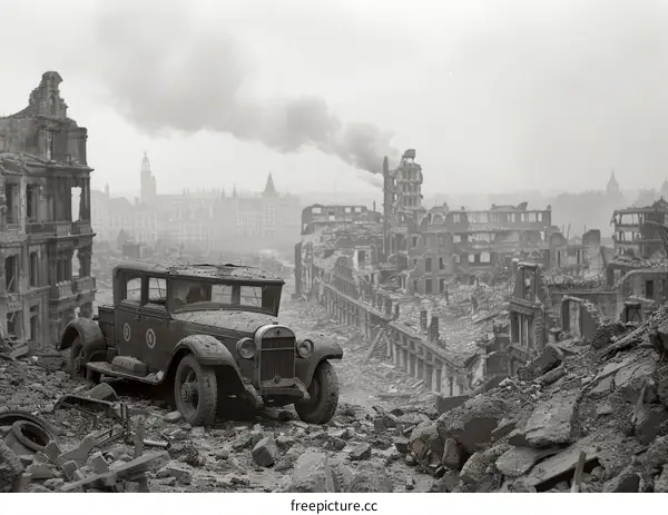 Devastation in Warsaw: Ruins After the 1944 Uprising