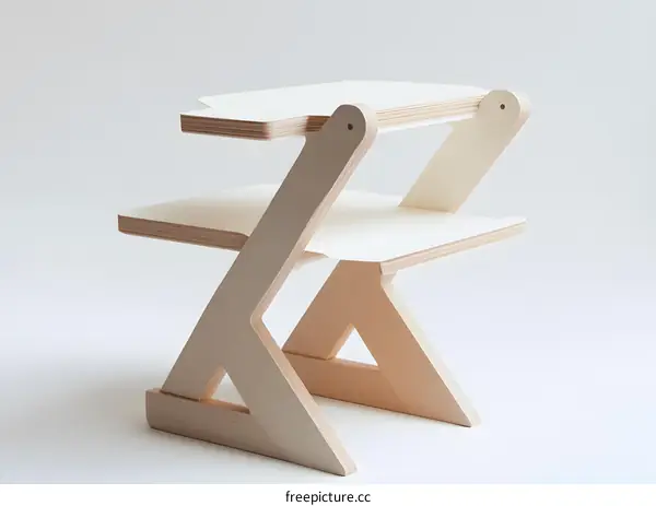Wooden Stand with Two Shelves