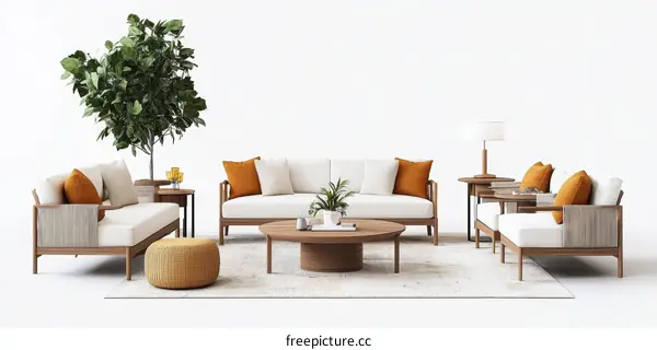 Modern Wooden Outdoor Furniture Set Design