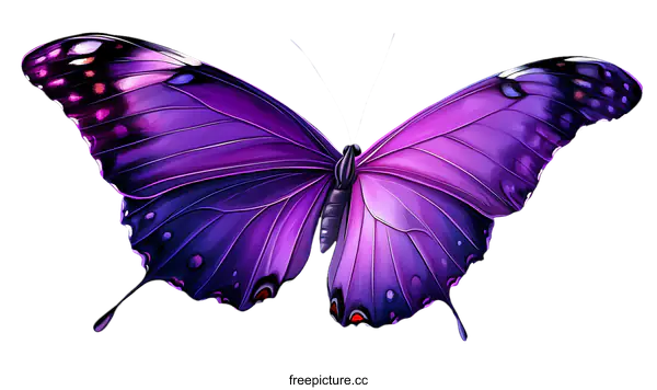 [Transparent Background PNG]A Vivid Purple Butterfly Illustration