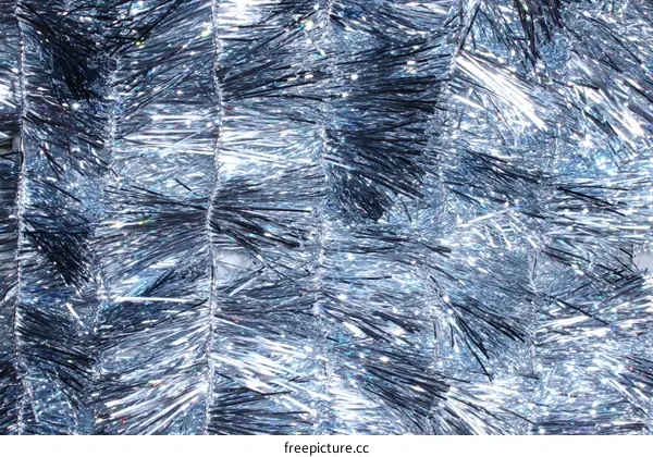 Silver Christmas Tinsel Background Texture