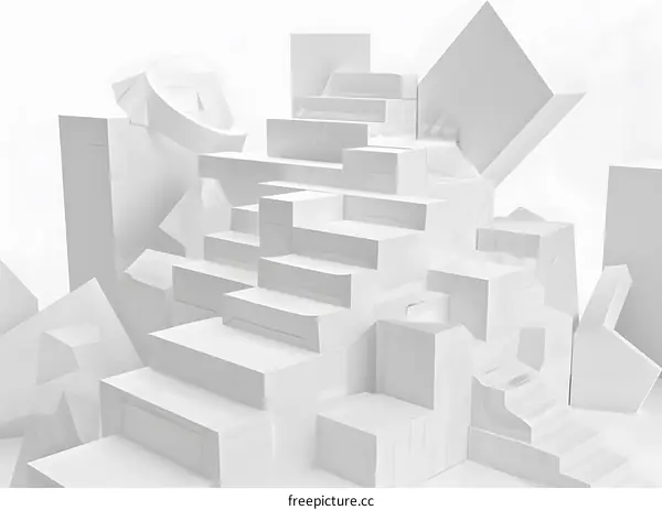 Abstract White Geometric Shapes Minimalism Background