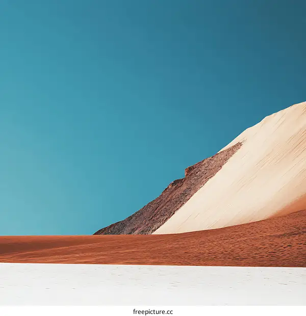 Desert Landscape with Blue Sky and White Sand