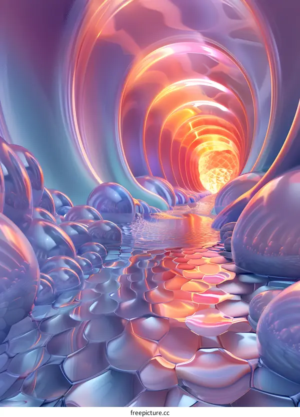 Fantastic tunnel with interplay of light and shadow