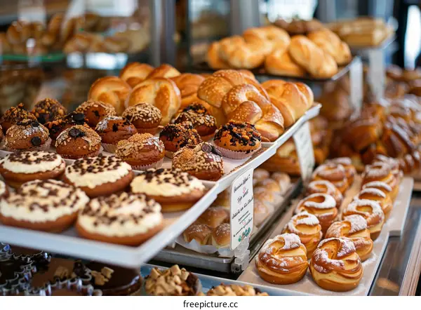 Assortment of Freshly Baked Pastries and Breads