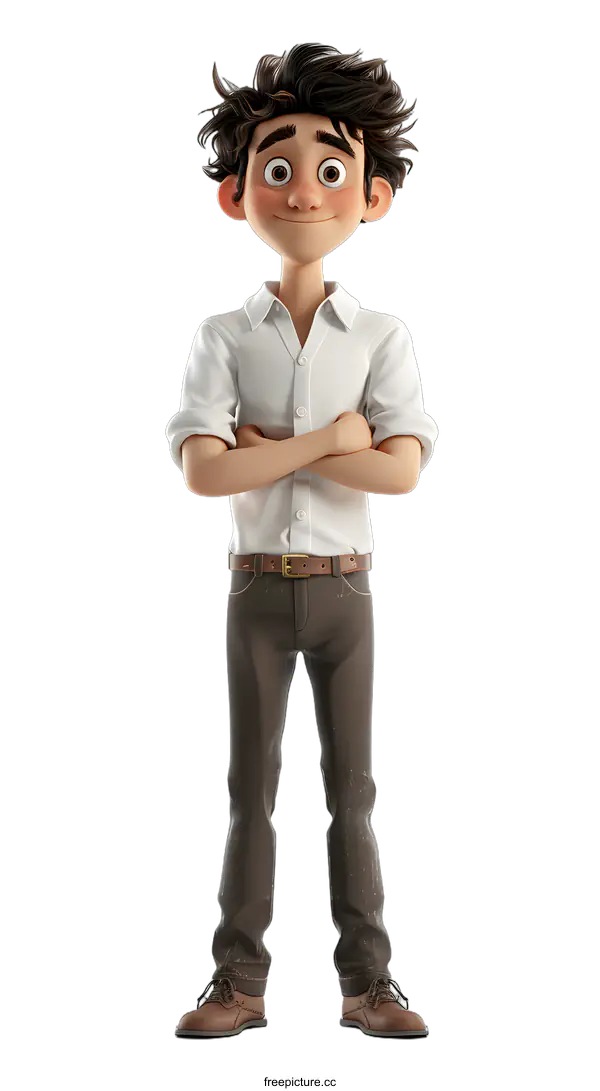 [Transparent Background PNG]Confident Young Man 3D Character