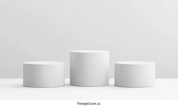 Minimalist White Cylindrical Display Stands
