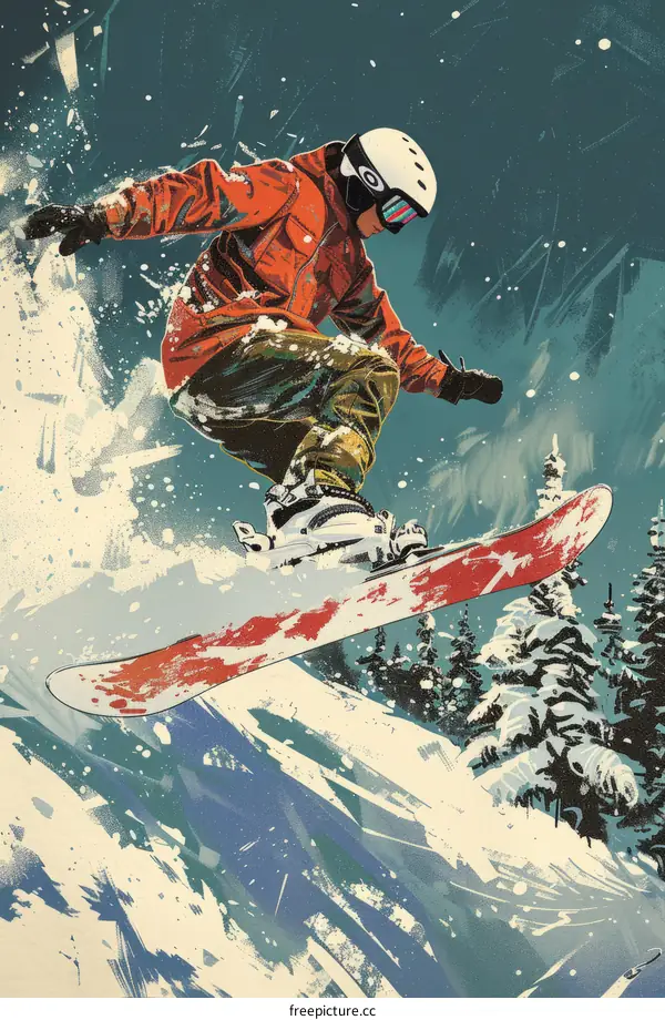 Snowboarder Soars High Above the Snow-Capped Mountains