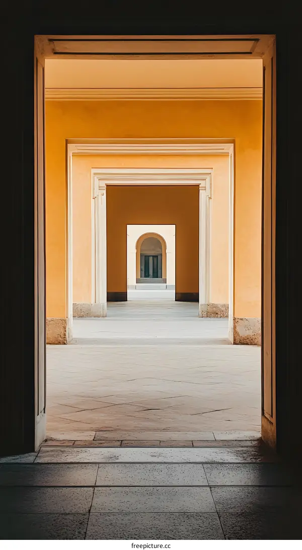 Multiple Doors Leading to a Light Filled Corridor