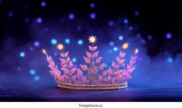Exquisite Enchanting Crown in Purple and Gold