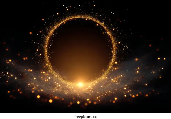 Golden Sparkles Circle Abstract Background