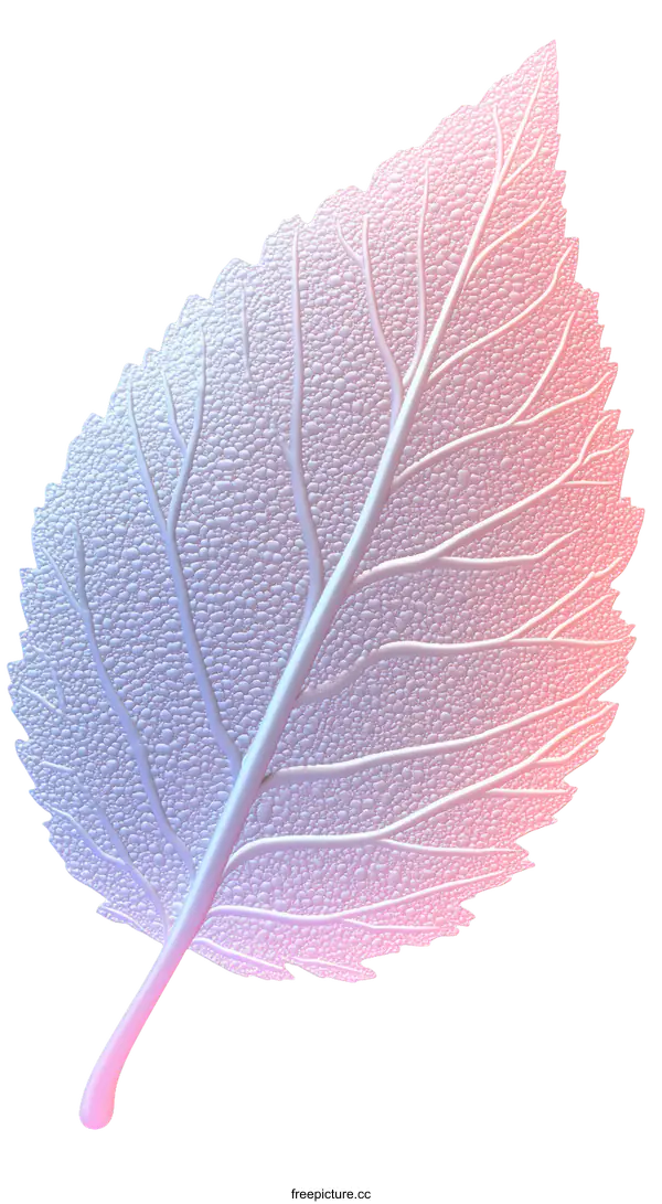 [Transparent Background PNG]Detailed Leaf Structure in Pastel Colors