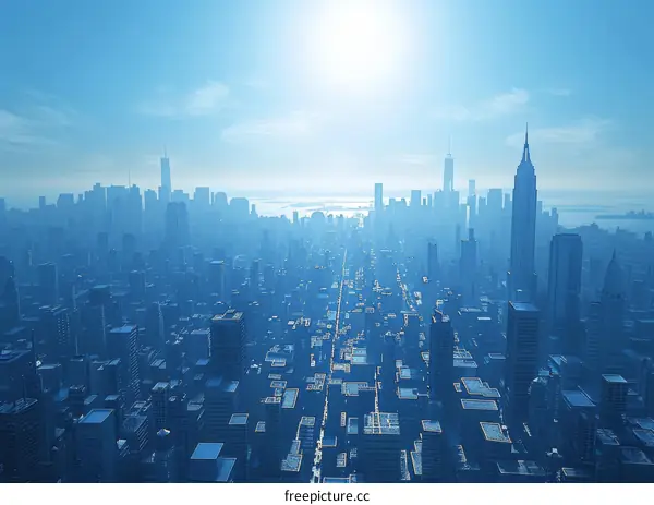 Aerial View of a Modern Metropolis Cityscape