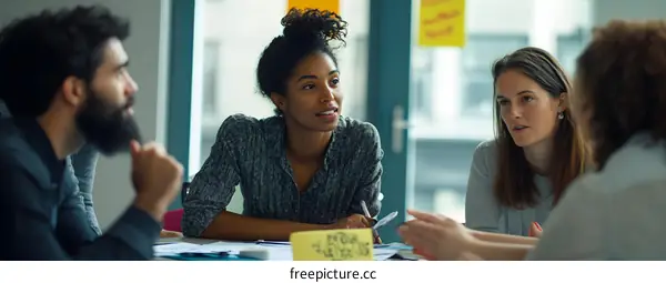 Diverse Team Brainstorming Ideas Around Table