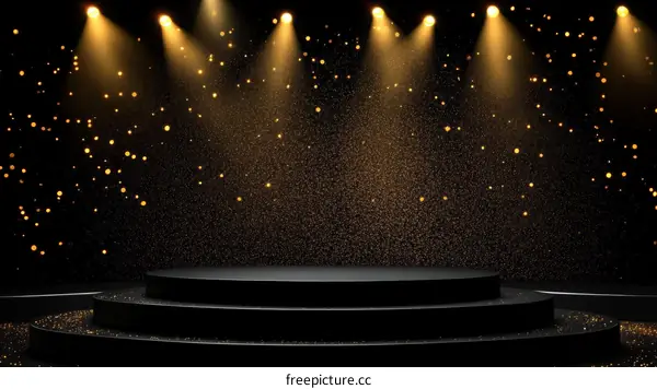 Award Ceremony Stage with Golden Glitter