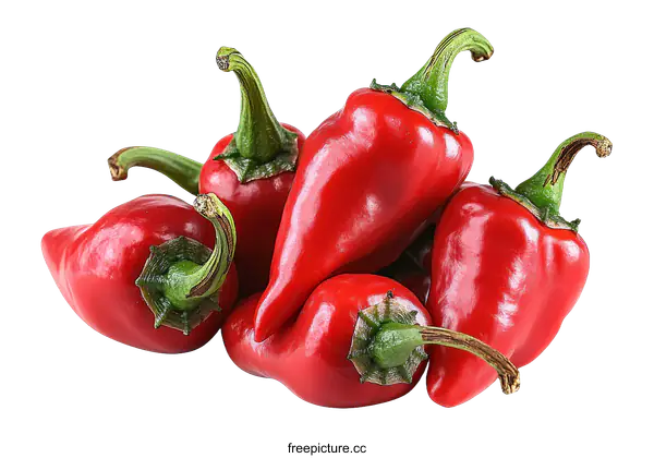 [Transparent Background PNG]Close up of red bell peppers