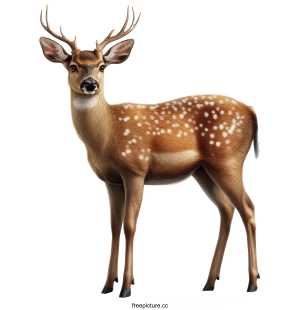 [Transparent Background PNG]Beautiful Deer Illustration with Detailed Fur