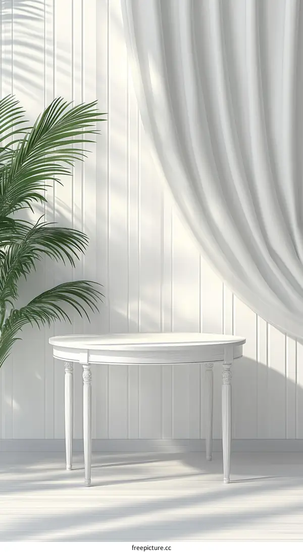 White Oval Dining Table in a Light and airy Room