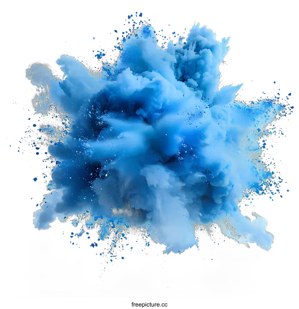 [Transparent Background PNG]Blue Explosion of Powder