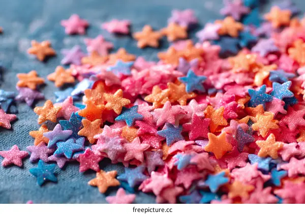 Colorful Star-Shaped Sprinkles Close-up