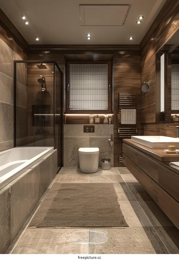 Luxury Modern Wooden Bathroom Interior Design