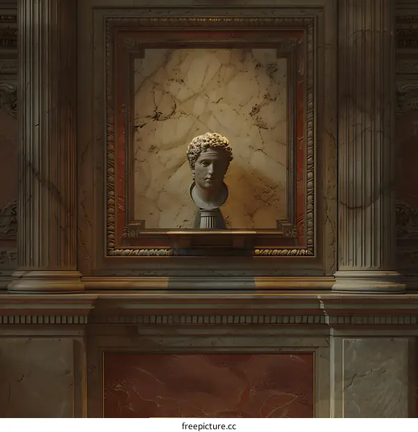 Bust on the mantelpiece