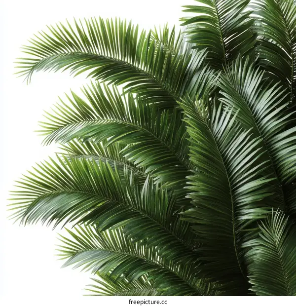 Tropical Palm Leaves Close-up Background