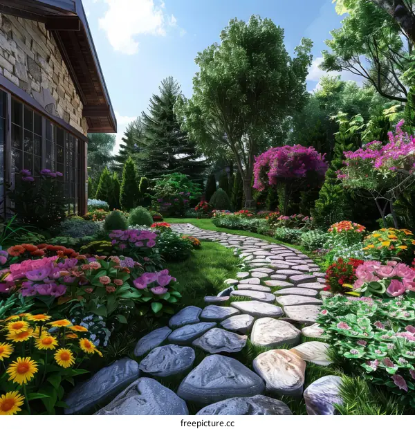 Vibrant Garden Bloom in Full Color