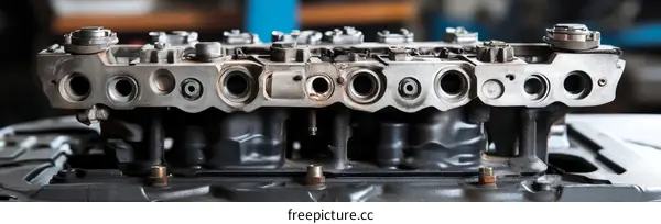 Automotive Engine Cylinder Head Detail