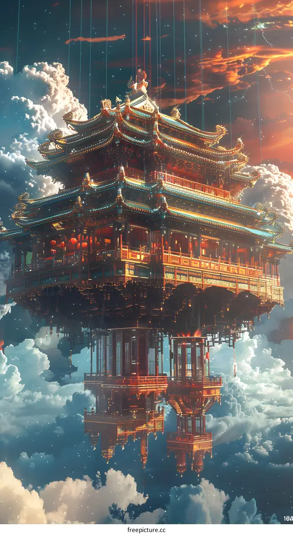 Floating Chinese Palace in the Sky