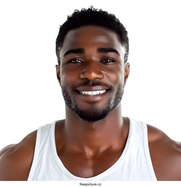 [Transparent Background PNG]Portrait of a Smiling African American Man