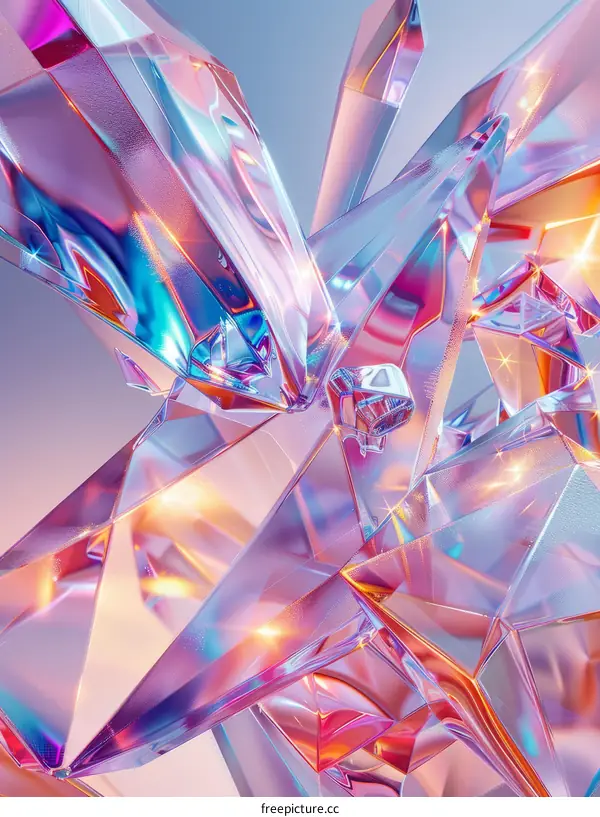 Colorful Crystal 3D Rendering