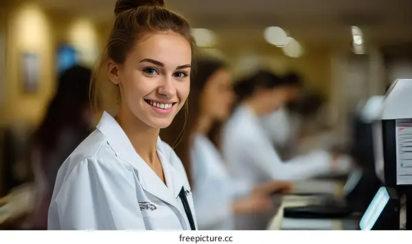 Portrait of a young female doctor smiling