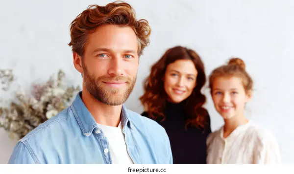 Happy Family Portrait Smiling Together