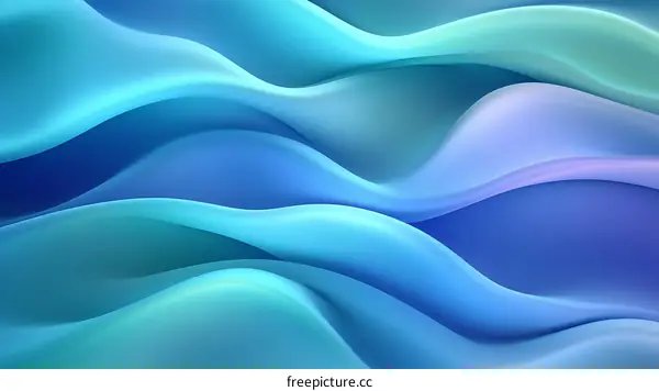 Abstract Blue Wave Background Illustration