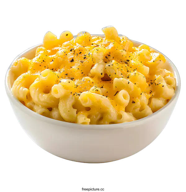 [Transparent Background PNG]Macaroni and Cheese in a White Bowl