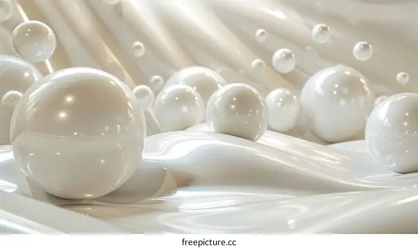 Elegant White 3D Pearl Background