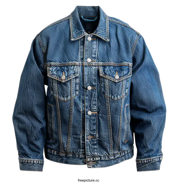 [Transparent Background PNG]Blue denim jacket