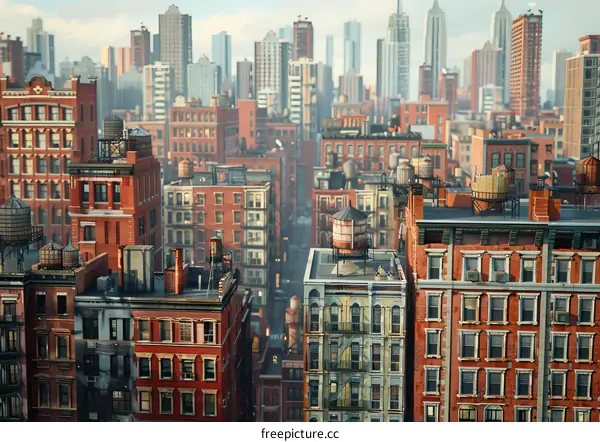 Urban Cityscape Illustrated View