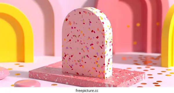 Pink and Yellow Abstract Archway Background