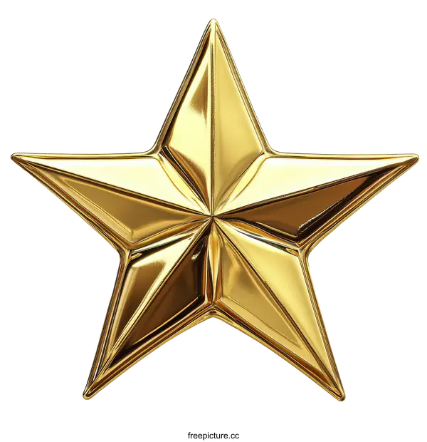 [Transparent Background PNG]Golden Star Illustration
