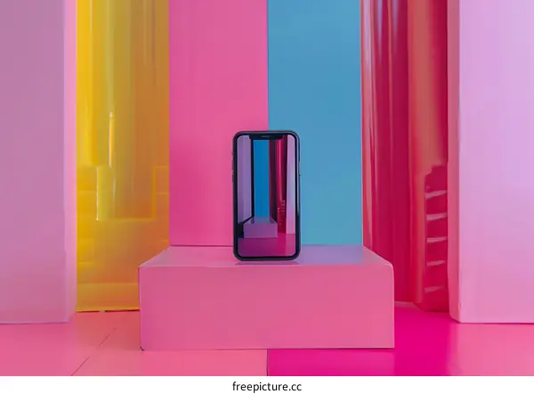 Colorful Background with Smartphone